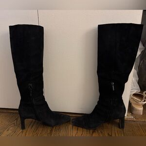 Sylvia Sam Edelman Black Suede Knee-High Boots